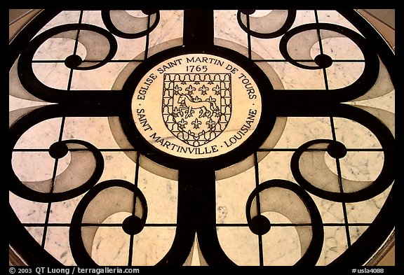 On the floor of the church Saint-Martin-de-Tours, Saint Martinville. Louisiana, USA