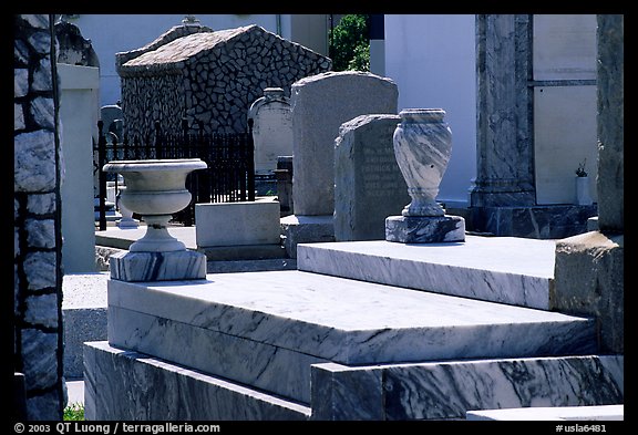 Tombs in Saint Louis cemetery. New Orleans, Louisiana, USA (color)