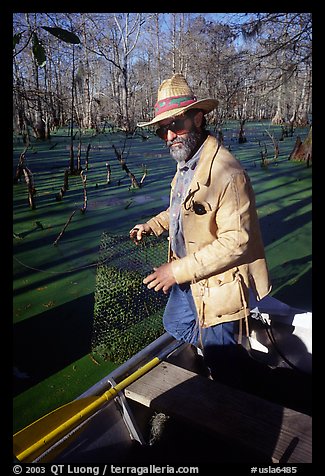 Bayou guide of French descent, Lake Martin. Louisiana, USA