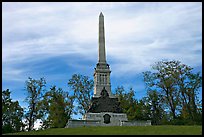 Obelisk and statues commemorating a unit, Vicksburg National Military Park. Vicksburg, Mississippi, USA (color)