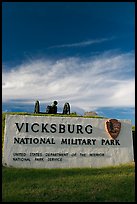 Entrance sign, Vicksburg National Military Park. Vicksburg, Mississippi, USA