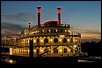 Horizon riverboat casino at dusk. Vicksburg, Mississippi, USA
