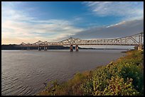 Brige of the Mississippi River, early morning. Natchez, Mississippi, USA ( color)