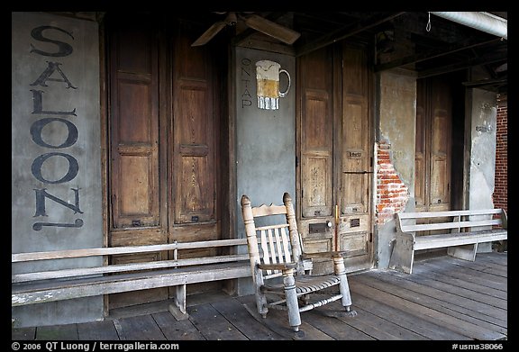 Saloon Porch, Natchez under-the-hill. Natchez, Mississippi, USA