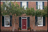 Facade of Gov Holmes house, later owned by Jefferson Davis. Natchez, Mississippi, USA ( color)