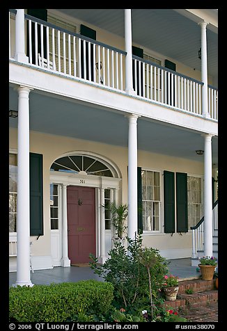 Facade of Griffith-McComas house. Natchez, Mississippi, USA (color)