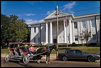 Horse carriage in front of the courthouse. Natchez, Mississippi, USA ( color)