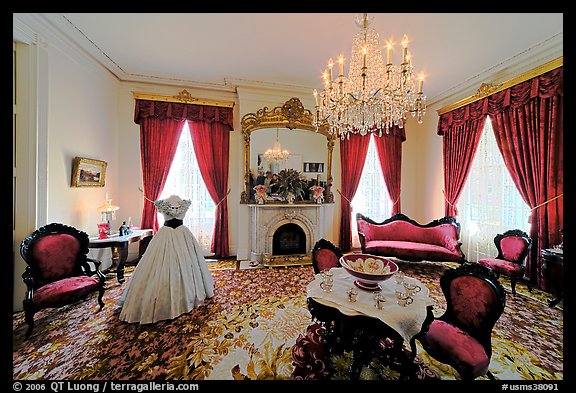 Living room in Rosalie house. Natchez, Mississippi, USA (color)