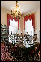 Dining room inside Rosalie house. Natchez, Mississippi, USA