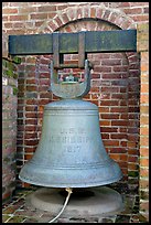 Bell from the USS Mississippi in Rosalie garden. Natchez, Mississippi, USA