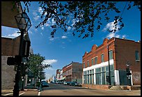 Street with old stores. Natchez, Mississippi, USA ( color)