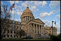 New Mississippi Capitol, sunset. Jackson, Mississippi, USA (color)