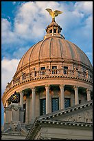 Dome of Mississippi Capitol at sunset. Jackson, Mississippi, USA (color)