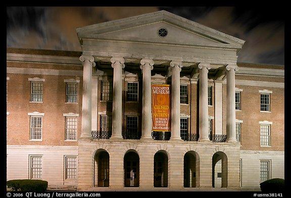 Old Capitol and State Historical Museum at night. Jackson, Mississippi, USA