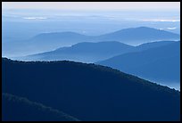 Ridges in haze, Blue Ridge Parkway. Virginia, USA ( color)