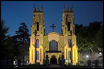 Trinity Episcopal Cathedral at night. Columbia, South Carolina, USA (color)
