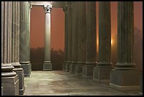 Columns and fog by night, state capitol. Columbia, South Carolina, USA