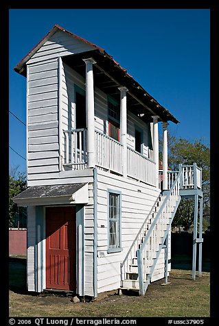 Shallow house paroding the Charleston style. Charleston, South Carolina, USA