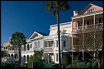 Row of Antebellum mansions. Charleston, South Carolina, USA (color)