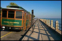 Waterfront promenade with shuttle bus. Charleston, South Carolina, USA ( color)