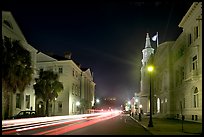 Four Corners of Law (church, courthouses, city hall) at night. Charleston, South Carolina, USA (color)