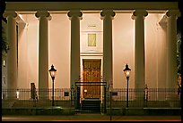Museum facade at night. Charleston, South Carolina, USA