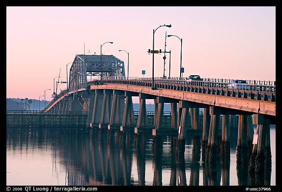 Bridge at sunrise. Beaufort, South Carolina, USA (color)