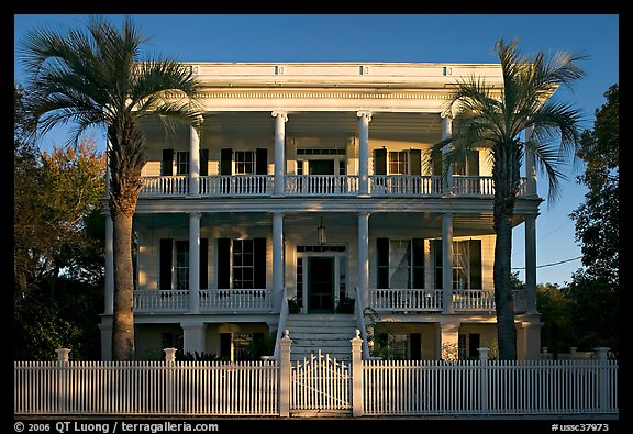 House in Beaufort style with raised basement. Beaufort, South Carolina, USA (color)