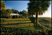 House with yard by the bay. Beaufort, South Carolina, USA (color)