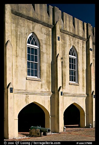 Beaufort Arsenal and cannon. Beaufort, South Carolina, USA (color)