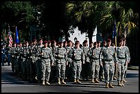 Army men marching during parade. Beaufort, South Carolina, USA (color)