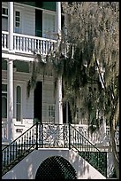 House entrance with spanish moss. Beaufort, South Carolina, USA (color)