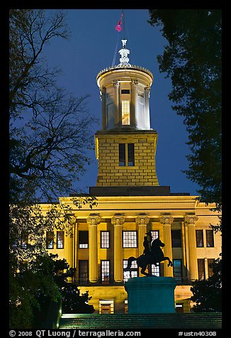 Tennessee Capitol by night. Nashville, Tennessee, USA (color)