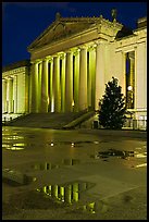 War memorial and reflections by night. Nashville, Tennessee, USA