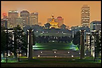 Night skyline with State Capitol from Bicentenial State Park. Nashville, Tennessee, USA (color)