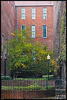 Yard and brick buildings. Nashville, Tennessee, USA