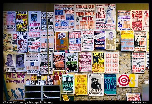 Posters on display, Hatch Show print. Nashville, Tennessee, USA