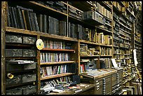 Bookshelves, Hatch Show print. Nashville, Tennessee, USA