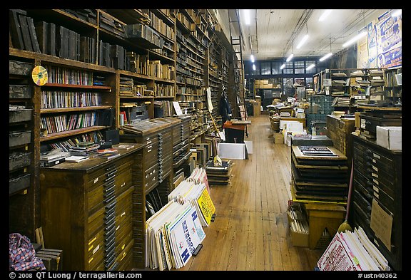 Inside poster print shop, Hatch Show,. Nashville, Tennessee, USA (color)