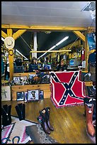 Boots and confederate flag in store. Nashville, Tennessee, USA (color)