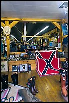 Boots and confederate flag in store. Nashville, Tennessee, USA