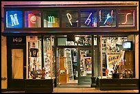 Memphis store on Beale Street by night. Memphis, Tennessee, USA