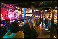 Bar with live music in Beale Street. Memphis, Tennessee, USA (color)