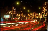 Christmas lights and traffic. Tennessee, USA ( color)