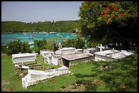 Cemetery overlooking harbor, Cruz Bay. Saint John, US Virgin Islands ( color)