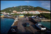 Car barge arriving at Red Hook harbor. Saint Thomas, US Virgin Islands ( color)