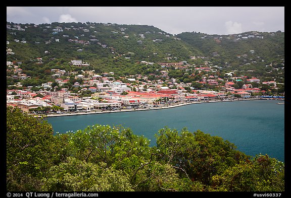 Charlotte Amalie seen from Hassel Island. Saint Thomas, US Virgin Islands (color)