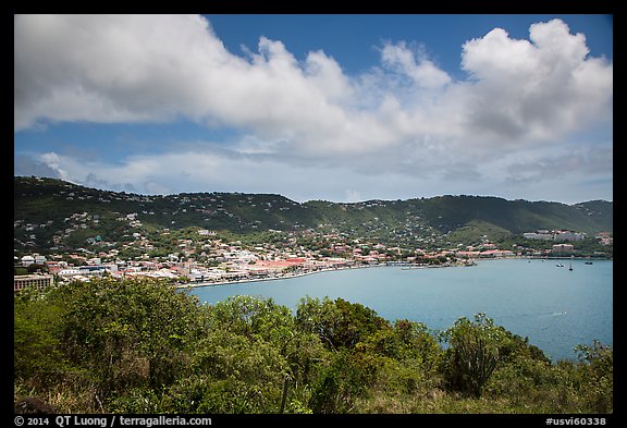 Charlotte Amalie harbor seen from Hassel Island. Saint Thomas, US Virgin Islands (color)