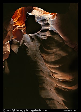 Slot canyon walls, Upper Antelope Canyon. Arizona, USA (color)