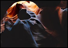 Sandstone walls sculpted by fast moving water, Upper Antelope Canyon. Arizona, USA (color)